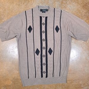 Vtg Protege Collection M Brown Silk Blend 3D Knit T-Shirt Luxury Old Money